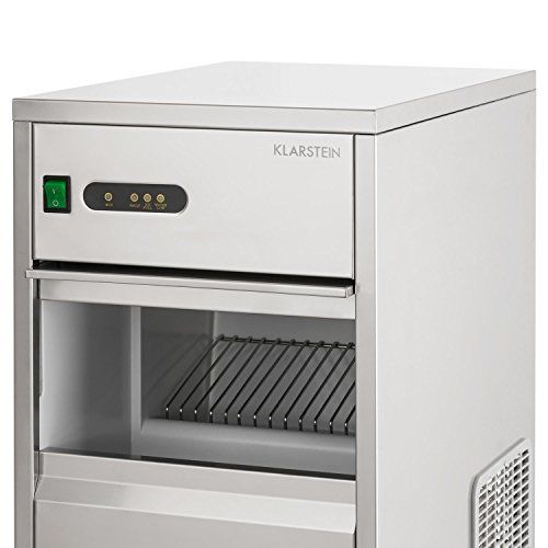  [아마존베스트]Klarstein Powericer XL Professional Ice Cube Maker, Ice Maker, Stainless Steel, 145 Watt Power, 20 kg Production Volume Per Day, 3.5 kg Storage Capacity, LED, Warning Indicator, Si