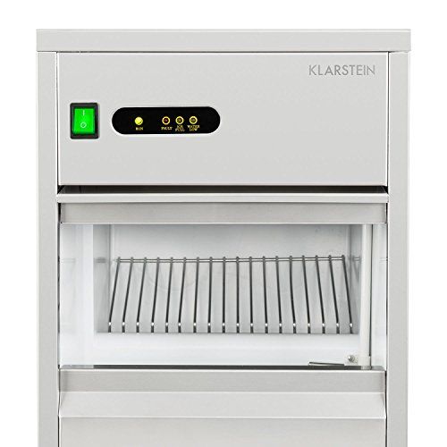  [아마존베스트]Klarstein Powericer XL Professional Ice Cube Maker, Ice Maker, Stainless Steel, 145 Watt Power, 20 kg Production Volume Per Day, 3.5 kg Storage Capacity, LED, Warning Indicator, Si