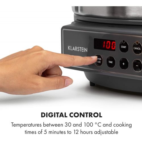  [아마존베스트]Klarstein Lady Marmalade Automatic Preserving Pot, Hot Drink Dispenser, 27 Litres, 1800 Watt, 30-100 °C, Timer, Keep Warm, Overheating Protection, Brushed Stainless Steel