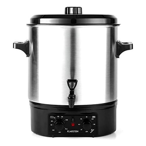  [아마존베스트]Klarstein Biggie Automatic Preserving Pot, Canning Pot, Mulled Wine Machine, Electric, Capacity: 27 Litres, 2000 Watt, Adjustable Temperature, Timer up to 120 Minutes, Silver