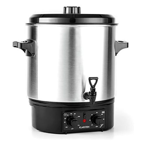  [아마존베스트]Klarstein Biggie Automatic Preserving Pot, Canning Pot, Mulled Wine Machine, Electric, Capacity: 27 Litres, 2000 Watt, Adjustable Temperature, Timer up to 120 Minutes, Silver