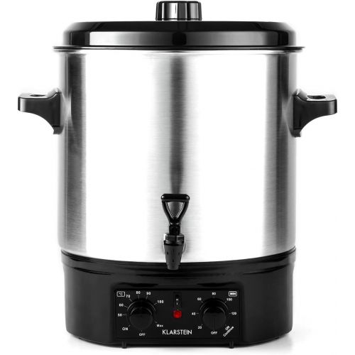  [아마존베스트]Klarstein Biggie Automatic Preserving Pot, Canning Pot, Mulled Wine Machine, Electric, Capacity: 27 Litres, 2000 Watt, Adjustable Temperature, Timer up to 120 Minutes, Silver