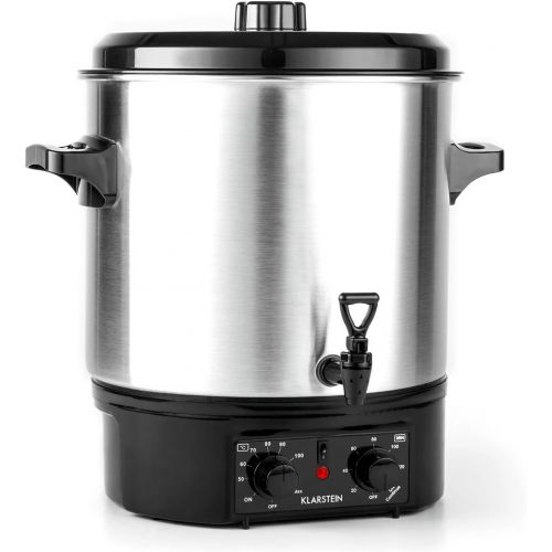  [아마존베스트]Klarstein Biggie Automatic Preserving Pot, Canning Pot, Mulled Wine Machine, Electric, Capacity: 27 Litres, 2000 Watt, Adjustable Temperature, Timer up to 120 Minutes, Silver