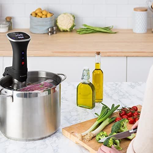  [아마존베스트]Klarstein Quickstick Smart Sous Vide Garer, 3D Circulation, App Control, Touch Display, Temperature Range: 20-95 °C, Timer, 1200 Watt, Volume: 10 to 15 Litres, Min. Diving Depth: 1