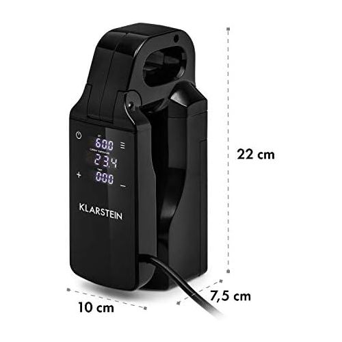  [아마존베스트]Klarstein Quickstick Free Sous Vide Stick  Temperature Range: 0-95 °C, Precision: +/- 0.3 °C, LCD Touch Display, 60 Minute Timer, for Pots up to 10 Litres, IPX7 Waterproof, Black