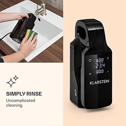  [아마존베스트]Klarstein Quickstick Free Sous Vide Stick  Temperature Range: 0-95 °C, Precision: +/- 0.3 °C, LCD Touch Display, 60 Minute Timer, for Pots up to 10 Litres, IPX7 Waterproof, Black