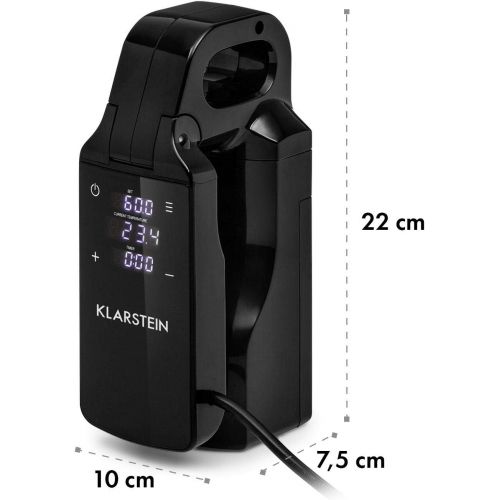  [아마존베스트]Klarstein Quickstick Free Sous Vide Stick  Temperature Range: 0-95 °C, Precision: +/- 0.3 °C, LCD Touch Display, 60 Minute Timer, for Pots up to 10 Litres, IPX7 Waterproof, Black