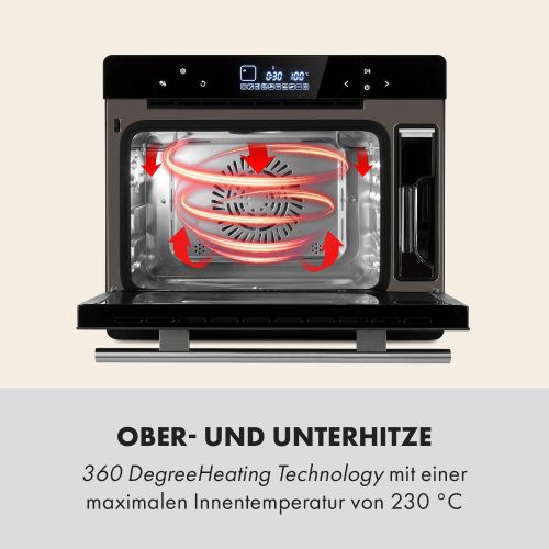  [아마존베스트]-Service-Informationen Klarstein MasterFresh Steamer Oven - Stand Steamer, 24 Litres, 230 °C, 1.4 Litre Water Tank, Steaming: 1100 W, Oven: 1900 W, TouchControl, 12 Hour Timer, 9 Programmes, Freestanding