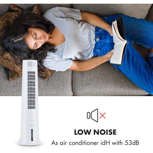  [아마존베스트]Klarstein Highrise 3-in-1 Air Cooler, Fan, Humidifier, 35 W, 530 m³/h, Max. 2.5 L, Ice Pack, Three Ventilation Modes, Oscillation Function, Timer, Carrying Tray, Remote Control, Sn