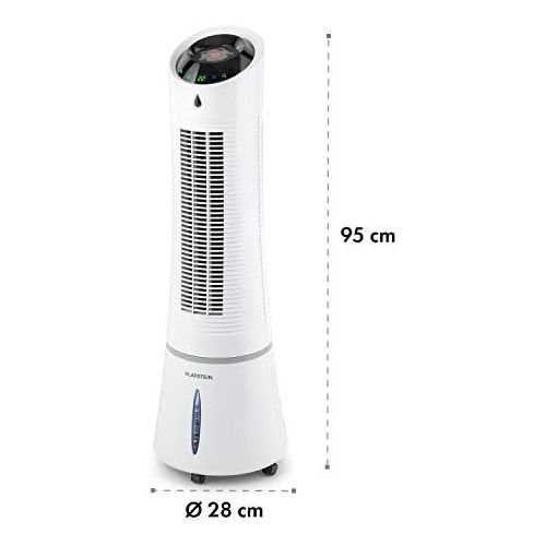  [아마존베스트]-Service-Informationen Klarstein Skyscraper Ice 4-in-1 Mobile Air Conditioner: Air Cooler, Fan, Humidifier & Air Purifier, 210 m³/h, Water Tank: 6L, 30 Watt, Oscillation, Ioniser, Timer, Remote Control,