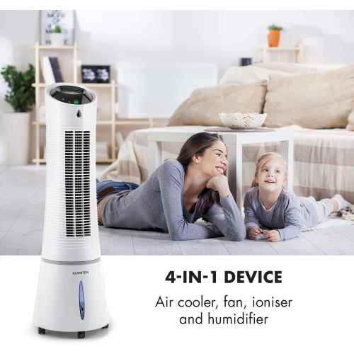  [아마존베스트]-Service-Informationen Klarstein Skyscraper Ice 4-in-1 Mobile Air Conditioner: Air Cooler, Fan, Humidifier & Air Purifier, 210 m³/h, Water Tank: 6L, 30 Watt, Oscillation, Ioniser, Timer, Remote Control,