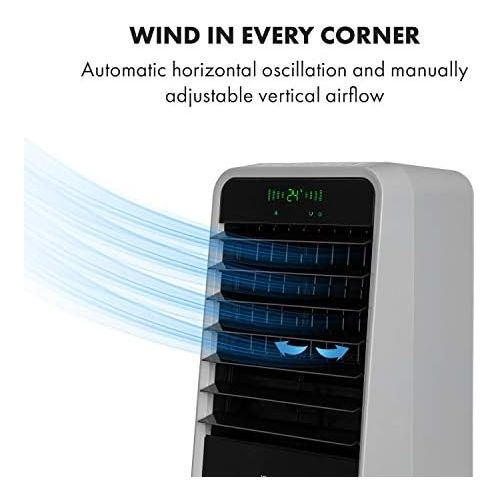  [아마존베스트]-Service-Informationen Klarstein Townhouse - 3-in-1 mobile air conditioner: Air cooler, fan & humidifier, 110 watts, 396 m3/h, 4 wind strengths, 4 modes, timer, oscillation, 7-litre water tank , remote c