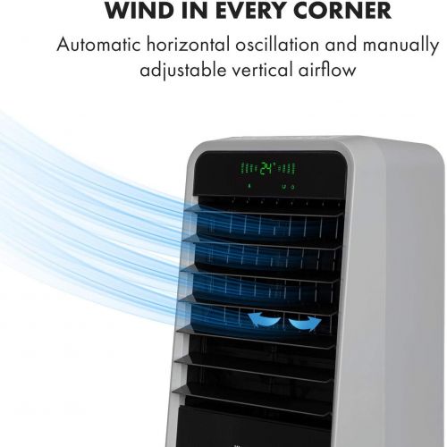  [아마존베스트]-Service-Informationen Klarstein Townhouse - 3-in-1 mobile air conditioner: Air cooler, fan & humidifier, 110 watts, 396 m3/h, 4 wind strengths, 4 modes, timer, oscillation, 7-litre water tank , remote c
