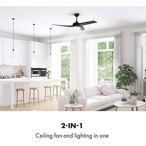  [아마존베스트]Klarstein Figo ceiling fan with lighting, made of titanium in white