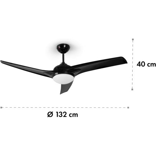  [아마존베스트]Klarstein Figo ceiling fan with lighting, made of titanium in white