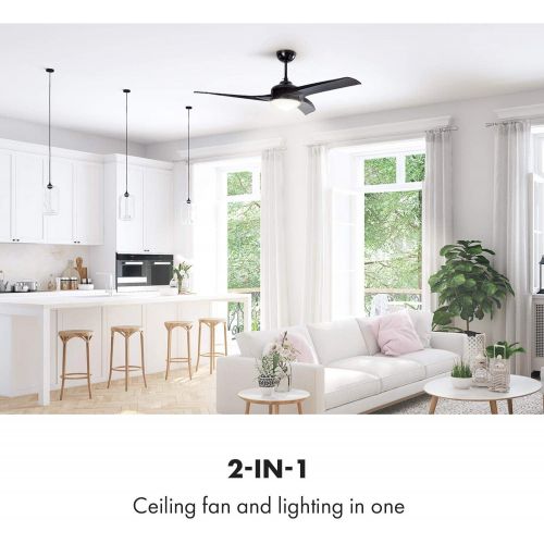  [아마존베스트]Klarstein Figo ceiling fan with lighting, made of titanium in white