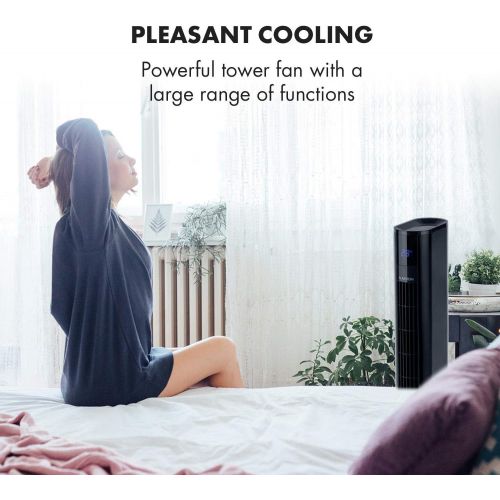  Klarstein Skyscraper 3G Column Fan Floor Fan 48W Air Flow 1,633 m³/h Touch Remote Control 3 Speed Levels Timer 3 Operating Modes Quiet Space Saving Tower Design Black