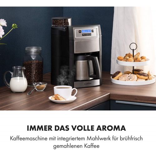  [아마존베스트]Klarstein Aromatica II Coffee Machine with Grinder Black or Silver, Silver
