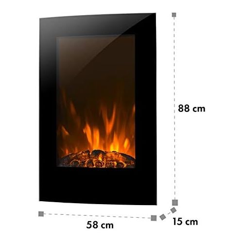  Klarstein Lausanne Vertical Horizontal Electric Wall Fireplace Electric Fireplace Electric Fireplace (Flame Simulation, LED, Low Noise LED, Low Noise Flame Effect