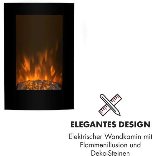  Klarstein Lausanne Vertical Horizontal Electric Wall Fireplace Electric Fireplace Electric Fireplace (Flame Simulation, LED, Low Noise LED, Low Noise Flame Effect