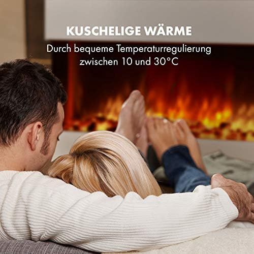  Klarstein Studio 1 Electric Fireplace 1000/2000W LED Flame Illusion Remote Control Thermostat 10 30°C Weekly Timer Open Window Detection Overheating Protection MDF Housing Antique