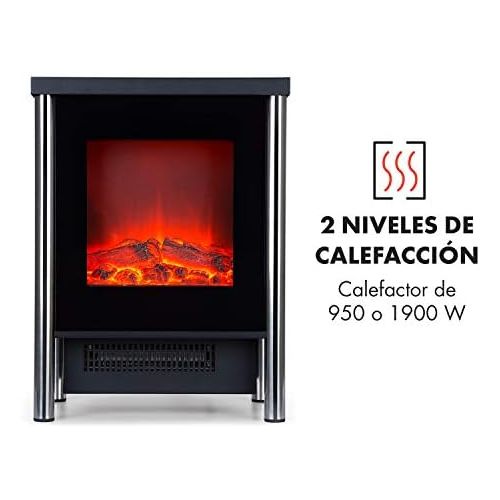  Klarstein St. Moritz, Electric Fireplace, Electric Chimney, Fan Heater, Heating, Can Be Operated Separately From The Fan Heater, 1850 Watt, Adjustable Thermostat, No Fire Or Smoke,