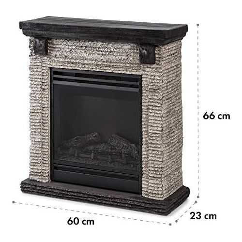  Klarstein Etna Electric Fireplace, Electric Fireplace, 1800 W, 2 Heat Settings: 900/1800 W, with OpenWindow detection, LED flame simulation, connectable heating, 5 brightness level