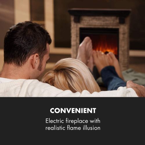  Klarstein Etna Electric Fireplace, Electric Fireplace, 1800 W, 2 Heat Settings: 900/1800 W, with OpenWindow detection, LED flame simulation, connectable heating, 5 brightness level