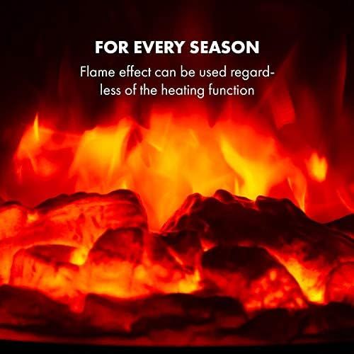  Klarstein Bormio Electric Fireplace with Heating Electric Fireplace, Electric Fireplace, 950/1900 Watt, Thermostat, Switchable Heating Function, Flame Effect, Weekly Timer