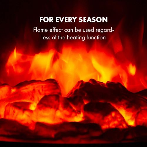  Klarstein Bormio Electric Fireplace with Heating Electric Fireplace, Electric Fireplace, 950/1900 Watt, Thermostat, Switchable Heating Function, Flame Effect, Weekly Timer