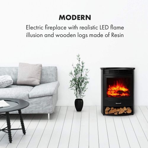  Klarstein Bormio Electric Fireplace with Heating Electric Fireplace, Electric Fireplace, 950/1900 Watt, Thermostat, Switchable Heating Function, Flame Effect, Weekly Timer