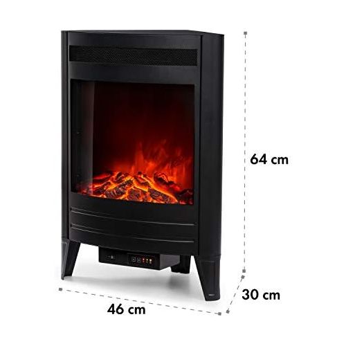  Klarstein Vienna Electric Corner Fireplace, Electric Fireplace with Flame Effect, Electric Fireplace, Switchable Heating Function, 950 or 1900 Watt, Programmable Weekly Timer, Incl