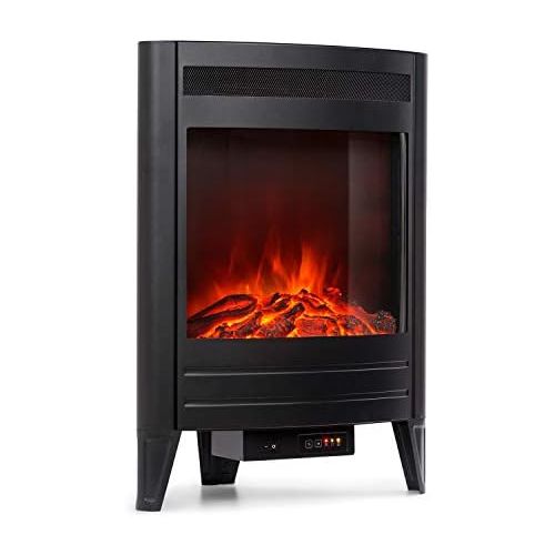  Klarstein Vienna Electric Corner Fireplace, Electric Fireplace with Flame Effect, Electric Fireplace, Switchable Heating Function, 950 or 1900 Watt, Programmable Weekly Timer, Incl