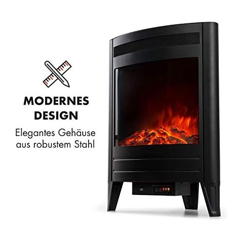  Klarstein Vienna Electric Corner Fireplace, Electric Fireplace with Flame Effect, Electric Fireplace, Switchable Heating Function, 950 or 1900 Watt, Programmable Weekly Timer, Incl