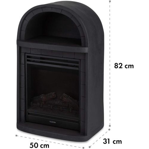  Klarstein Mayrhofen Electric Fireplace, 900/1800 W, 2 Heat Settings, OpenWindow Detection, LED Flame Illusion, Switchable Heating, 5 Brightness Levels, Black