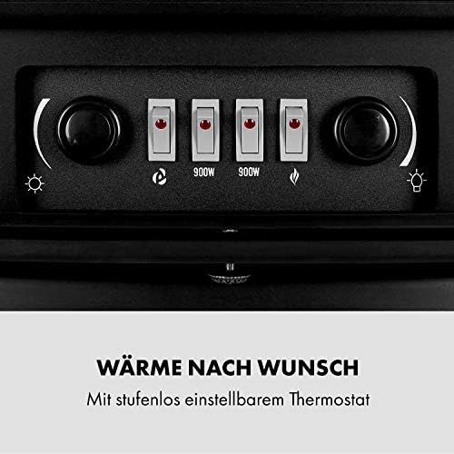  Klarstein St. Moritz, Electric Fireplace, Electric Chimney, Fan Heater, Heating, Can Be Operated Separately From The Fan Heater, 1850 Watt, Adjustable Thermostat, No Fire Or Smoke,