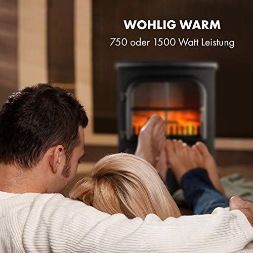  Klarstein St. Moritz, Electric Fireplace, Electric Chimney, Fan Heater, Heating, Can Be Operated Separately From The Fan Heater, 1850 Watt, Adjustable Thermostat, No Fire Or Smoke,