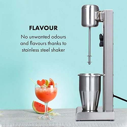  Klarstein Kraftpaket Pro Drink Mixer, 80 Watt, 1 Litre, 2 Levels, 20000 rpm, Stainless Steel Mixer, Milk & Protein Shake, Drink Mixer, Cocktail, Bar Mixer, Gastro, Professional, Si