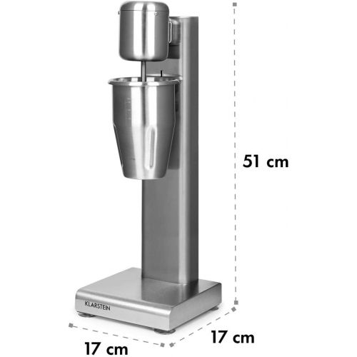  Klarstein Kraftpaket Pro Drink Mixer, 80 Watt, 1 Litre, 2 Levels, 20000 rpm, Stainless Steel Mixer, Milk & Protein Shake, Drink Mixer, Cocktail, Bar Mixer, Gastro, Professional, Si