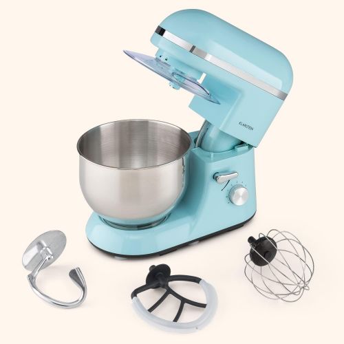  Klarstein Bella Elegance Food Processor Mixer, 1300 W / 1.7 HP in 6 Power Levels with Pulse Function, Planetary Mixing System, 5 L Stainless Steel Bowl