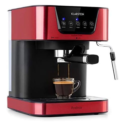  Klarstein Arabica Espresso Machine 1050 Watt, 15 Bar, 1.5 Litre Water Tank, LED Digital Display, Washable Drip Grid, Movable Frothing Nozzle, Removable Water Tank, Stainless Stee