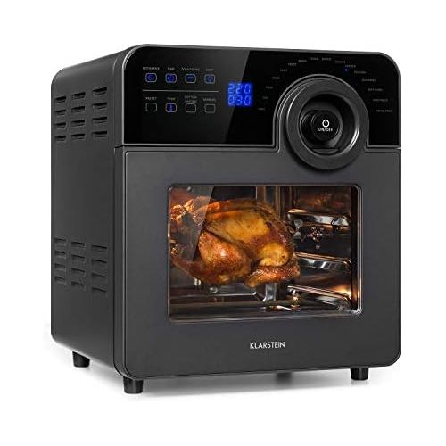  Klarstein AeroVital Cube Chef Hot Air Fryer, 1700 W, DuoHeating Technology, 14 Litre Volume, 16 Programmes, Touch Screen, Time Delay: Approx. 10 hours. Thermostat: 50 220 °C, sta