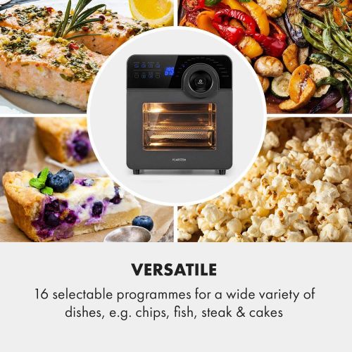  Klarstein AeroVital Cube Chef Hot Air Fryer, 1700 W, DuoHeating Technology, 14 Litre Volume, 16 Programmes, Touch Screen, Time Delay: Approx. 10 hours. Thermostat: 50 220 °C, sta