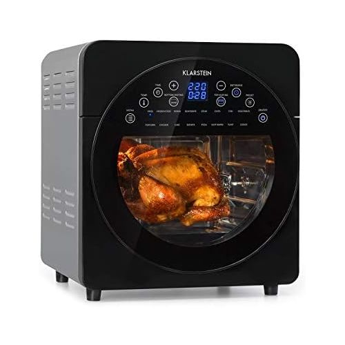 Klarstein AeroVital Easy Touch Hot Air Fryer, Hot Air Oven, Mini Oven, 1700 W, XXL, Volume 14 Litres, 16 Programs, Cool Touch Housing, 60 Minute Timer / 8 Hours for Drying Function