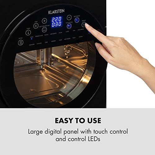  Klarstein AeroVital Easy Touch Hot Air Fryer, Hot Air Oven, Mini Oven, 1700 W, XXL, Volume 14 Litres, 16 Programs, Cool Touch Housing, 60 Minute Timer / 8 Hours for Drying Function