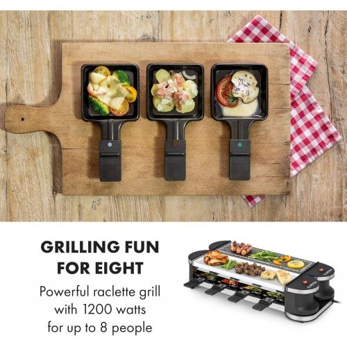  Klarstein tenderloin mini raclette Grill 360° base station, aluminium and hot stone Grill plate.