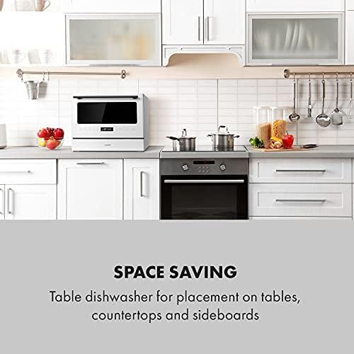  [아마존베스트]Klarstein Azuria Table Dishwasher, Freestanding, Energy Efficiency Class A+, 6 Place Settings, Water Consumption: 6.5 Litres, 5 Flush Programs, Self-Cleaning, 49 dB, Designer Door