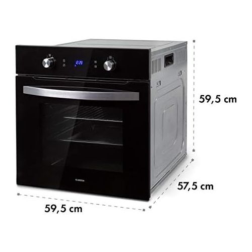  [아마존베스트]Klarstein Gusteau Delicatessa built-in oven set, built-in oven and built-in hob, electric, 4-zone induction hob, glass ceramic, oven: 64 litres, EEC A, 50-250 °C, black stainless s
