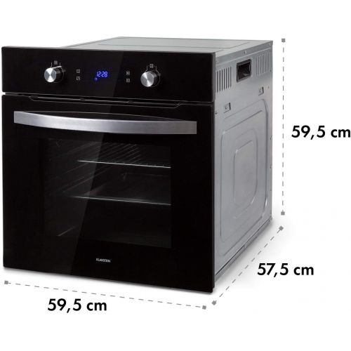  [아마존베스트]Klarstein Gusteau Delicatessa built-in oven set, built-in oven and built-in hob, electric, 4-zone induction hob, glass ceramic, oven: 64 litres, EEC A, 50-250 °C, black stainless s