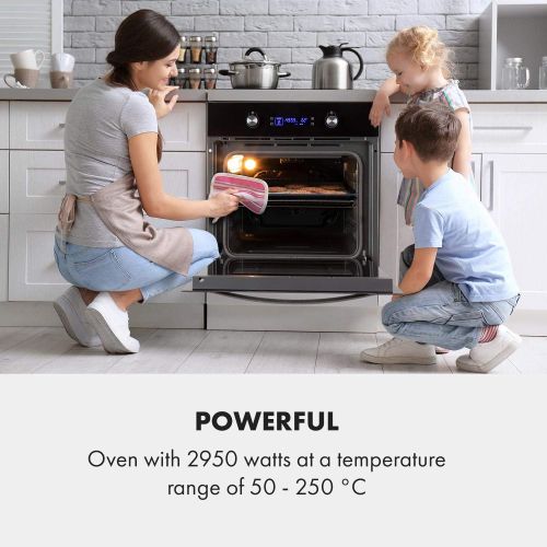  [아마존베스트]Klarstein Gusteau Delicatessa built-in oven set, built-in oven and built-in hob, electric, 4-zone induction hob, glass ceramic, oven: 64 litres, EEC A, 50-250 °C, black stainless s